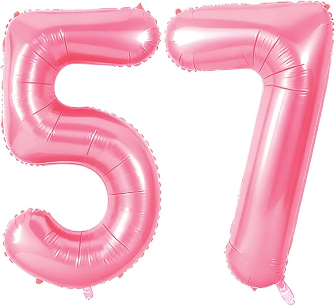 Number 57 Balloons for 57th Birthday Party Decorations, 0-100 Large No.57 by Joycard