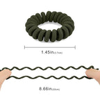 Spiral Hair Ties for Thick & All Hair Types (Cloth Army Green, 12 Pcs) - Coil Ponytail Holders, No Crease Phone Cord Hair Ties