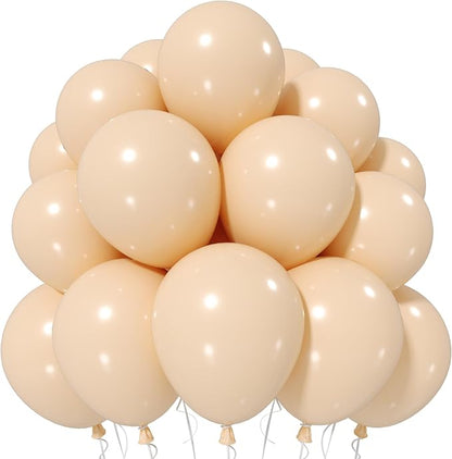 Jobkoo Nude Balloons 12 Inch, Retro Beige Apricot Neutral Latex Balloon | Matte by Jobkoo