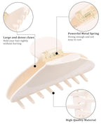 HAIMEIKANG Large Acetate 4 Inch Hair Claw Clip for Women - French Style Hair Claws for Thick Hair with Non-Slip Teeth, Hair Accessories for Updos, Buns & Ponytails