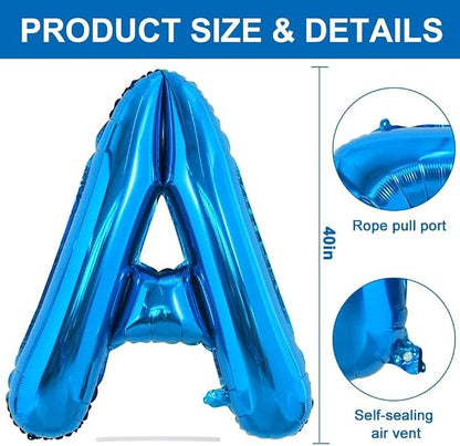 TONIFUL 40 Inch Large Blue Letter A Foil Balloons Alphabet Balloons | Giant - Image 2