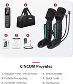 CINCOM Leg Massager for Circulation and Pain Relief, Air Compression 3 in 1 Leg Massager for Foot Calf & Thigh, Leg Compression Boots for Recovery, Edema, RLS Relief
