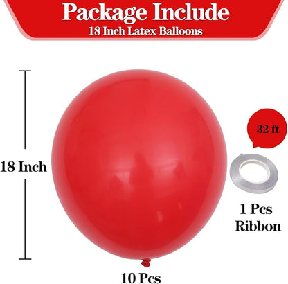 18 Inch Red Balloons, Baby Shower, Birthday Party and Event Decoration - Image 2
