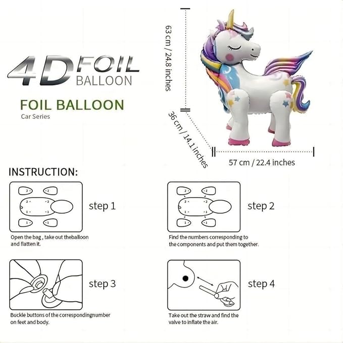 5 Pcs Self Standing Unicorn Balloons - Image 5