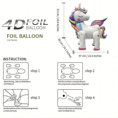 5 Pcs Self Standing Unicorn Balloons - Image 5