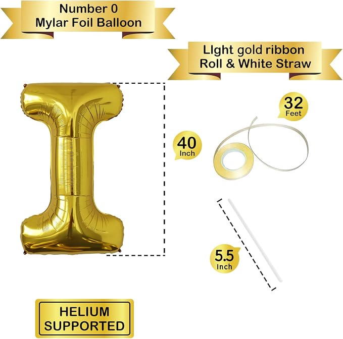 Letter Balloons Gold Party Balloon - Image 3