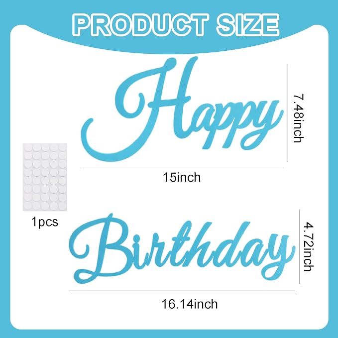TONIFUL Happy Birthday Sign for Backdrop - Image 2