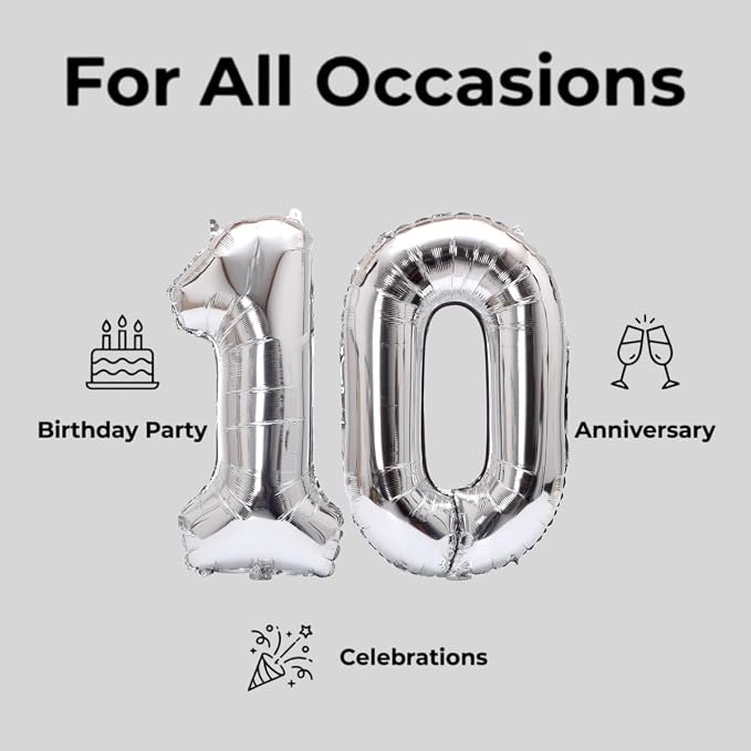 YPSelected 32 Inch Large Foil Helium Number Balloon Birthday Wedding Party 0-9 - Image 5