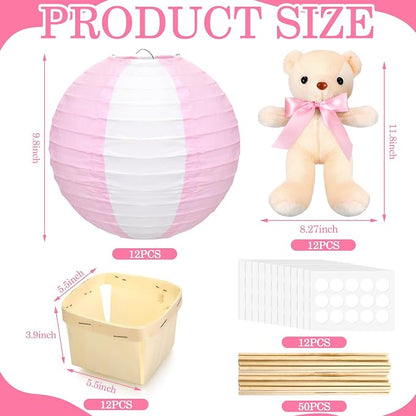 12 Sets Baby Shower Hot Air Balloon Table Centerpieces DIY Paper Lanterns - Image 7