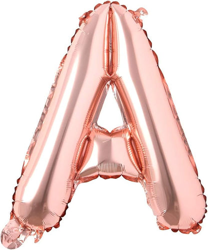 16" inch Single Rose Gold Alphabet Letter number Balloons Aluminum Hanging Foil by REIANS