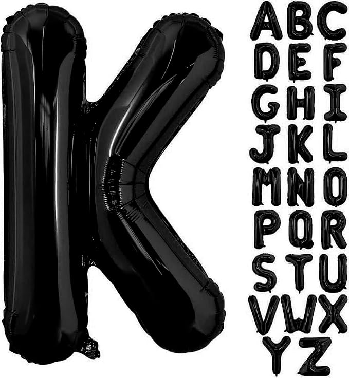 Black Letter K Balloons, K Balloon 40 Inch K Balloon Letter by BBPOOL