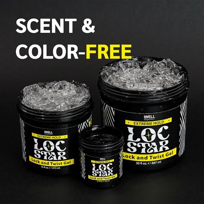 Loc Star Braid & Loc Gel, 30 fl oz | Extreme Hold for Braids, Locs, Twists, Cornrows & Edges | Smooths & Tames Frizz | No Heavy Residue | Long-Lasting | With Aloe Vera