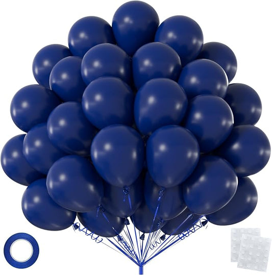 50pcs 12 Inch Premium Navy Blue Latex Balloons | Royal & Dark Blue Balloons by OWPFJG