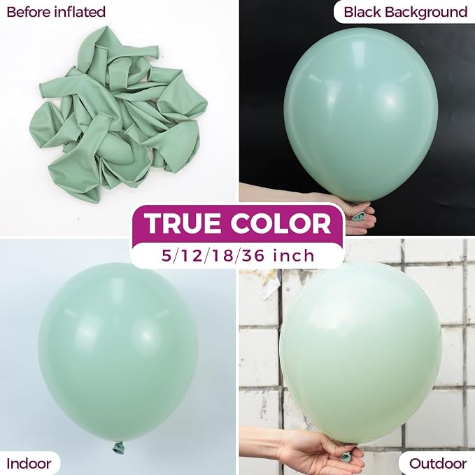 Bezente Mint Green Balloons Latex Party Balloons 100 Pack 12 inch | Pastel - Image 2
