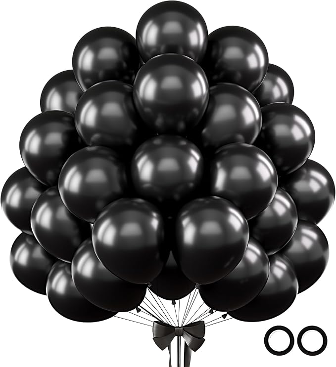 Black Balloons 110pcs 12 Inch Latex Balloon by BAIBAOXIANG