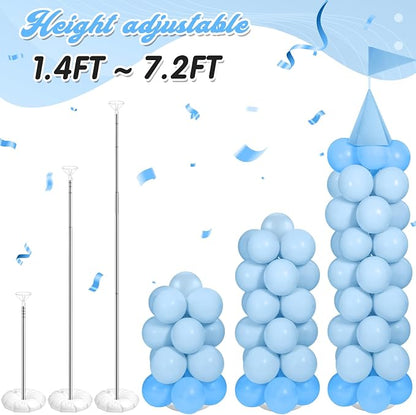 2 Sets Adjustable Blue Princess Castle Balloon Column Stand Kit Includes 140 - Image 7