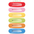 RC ROCHE 6 Pcs Flat Claw Hair Clips for Women Lay Down Barrettes No Crease Side Slide Thick Long Hair Duckbill French Against Head Jaw Claw Styling Clamp, Medium Rainbow