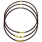 Brown Extra Large Long Bracelet Hair Ties for Thick Curly Hair,3 Pack 3mm Elastic Ponytail Holders Accessories for Women No Damage Stretchy Pony Tails Bands with Gold Metal Charms Beads