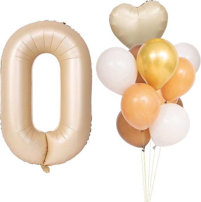 40 In Caramel Number Balloons Helium Foil Mylar latex Balloon Digital 0 | by Exquisitehighqualitypartydecorationstomeetyoureveryneed%EF%BC%81