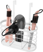 Hair Dryer Holder 3 in 1 Hair Tool Organizer Djustable Height Wall Mounted/Cabinet Door Bathroom Organizer Under Sink for Flat Irons, Curling Wands, Hair Straighteners