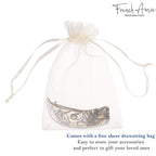French Amie Curved Onyx Large 3 ¾” Handmade Celluloid Automatic Volume Hair Clip Barrette (Onyx Silver Grey)