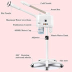 Professional Facial Steamer, 2 in 1 Face Steamer with Cold & Hot Mist, Ozone Facial Steamer with Timer Function, Stand Face Steamer Adjustable Height for Spa, Salon and at Home use