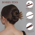 YGDZ 750 Count Bobby Pins Brown Kit, 250 PCS Mini Hair Pins for Styling, 2 Inch Bobby Pins for Women, Kids, Girls, 500 PCS Clear Elastic Hair Ties with Storage Box, Hair Accessories for Brown Hair