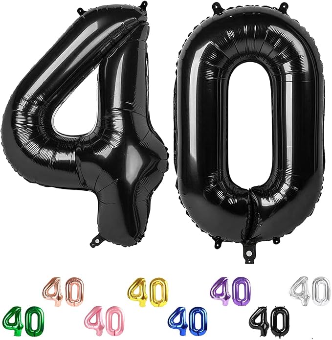 Number Balloons 40 Balloon 40 inch Black by Enyeopd