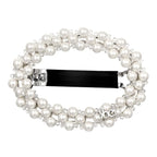 Handmade Pearl Crystals Hair Clip for Women, SHE'S FREE STYLE JUST FOR YOU Circular Openwork Design Side Hair Clips with Retro Crystals, Vintage-Inspired Hand-Beaded Hair Accessory