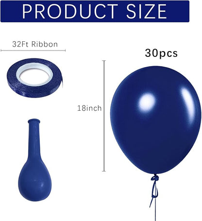 Navy Blue Balloons Latex Party Dark Blue 30 Pack 18 inch Round Navy Balloons - Image 2