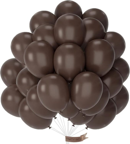 PartyWoo Dark Brown Balloons 50pcs Boho Coffee Neutral Fall Color | Balloons by PartyWoo
