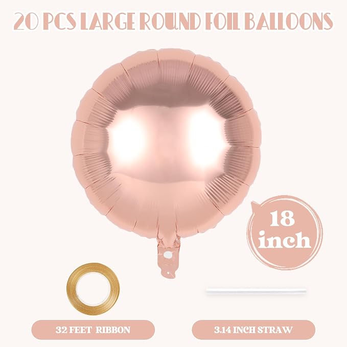 20 Pcs Round Shaped Balloons, 18 Inch Round Foil Balloon, Giant Round Mylar - Image 2