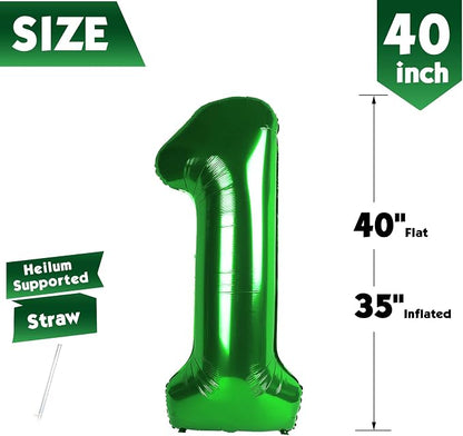 40 Inch Green Number 1 Balloon Birthday Party Decorations - Image 5