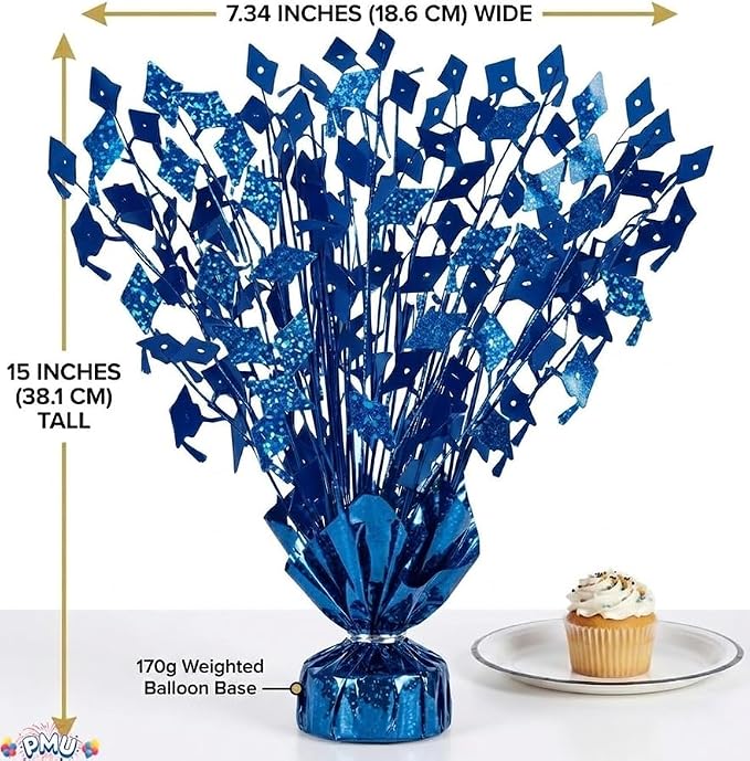 PMU Blue Graduation Balloon Weights, Graduation Centerpieces - Image 2