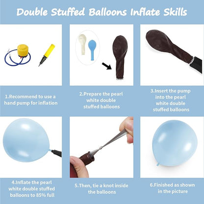 Double Stuffed Pearl Blue Balloon Garland Arch Kit | 18/12/10/5inch Different - Image 2