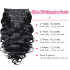 Body Wave Seamless Clip In Hair Extensions Real Human Hair Clip Ins 100% Unprocessed Human Hair Extensions 8pcs with 18Clips Per Set 120g(20inch,Natural Black)