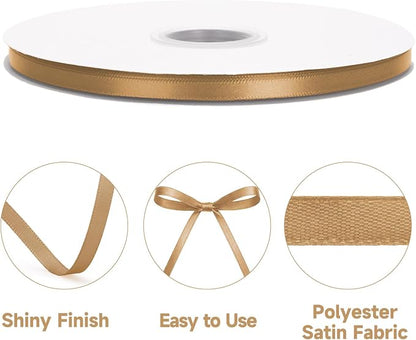 KINGLAKE Light Brown Satin Ribbon - Image 3