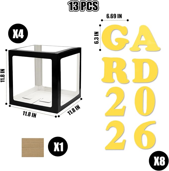 2026 Graduation Decoration Black Balloon Boxes - Image 3