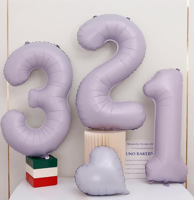Pastel Purple 1 Number Balloons, 40 Inch Light Purple 1 Balloons Large Helium - Image 3