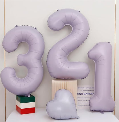 Pastel Purple 1 Number Balloons, 40 Inch Light Purple 1 Balloons Large Helium - Image 3