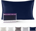Mulberry Park 30 Momme 100% Pure Mulberry Silk Pillowcase - Luxury Charmeuse Weave for Hair and Skin, Cooling Silk Pillow Cover for Beauty Sleep - Standard Size 20"x26" / Navy