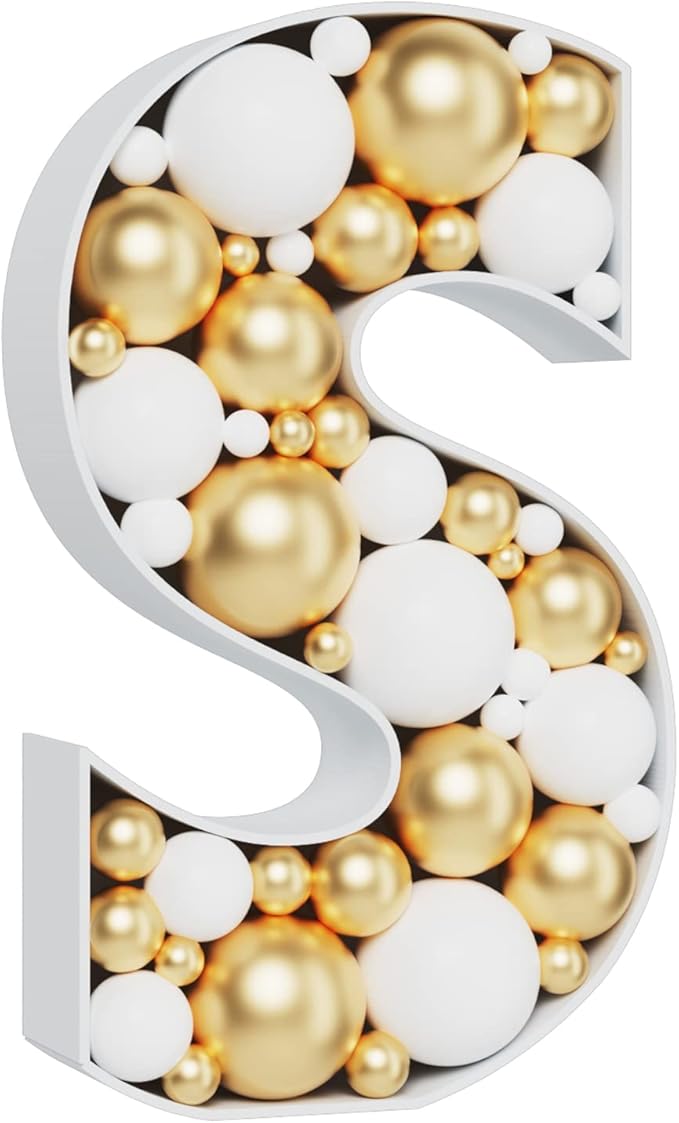 Marquee Letters 3FT Tall Mosaic Balloon Frame Pre-Cut Foam Board Letter S | by MEYSIMOON