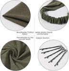 6 Pack Hair Scarf Headband for Women Elastic Bandana Head Scarf Large Boho Triangle Kerchief with Clips Non Slip Scarves