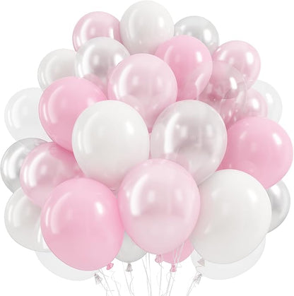 Pink and White Balloons by Froova