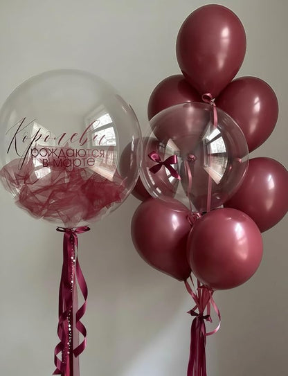 Burgundy and Gold Balloons, Metallic Gold and White Sand Latex Balloon - Image 6