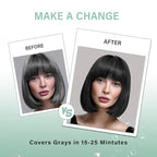 Fvquhvo Black Hair Dye Shampoo, Hair Color Shampoo for Women Men, Covers Gray in Minutes, Long Lasting Black Hair Shampoo, Champu Para Canas, Easy to Use 16.90 Fl Oz