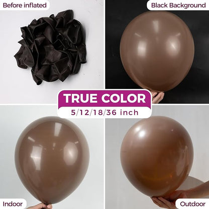 Bezente Brown Latex Matte Party Balloons 150 Pack 5 inch Small | Helium Dark - Image 2