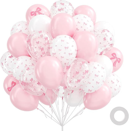 60pcs Pink Bow Balloons 12inch by Unknown