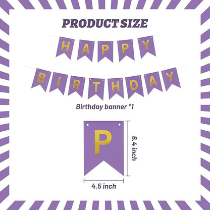 ZHENGYE Happy Birthday Banner Purple Birthday Decoration Sign Birthday Party - Image 2