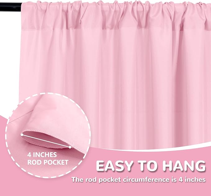 Pink Backdrop Curtain for Parties Valentine's Day Pink Photo Curtains - Image 6